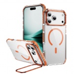 iPhone 17 16 15 14 13 Pro Max Clear Hybrid Dual Color Magnetic Shockproof Case With Kickstand Holder