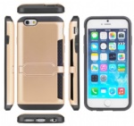 iphone 6 PC+TPU combo case with card holder function